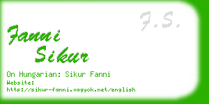 fanni sikur business card